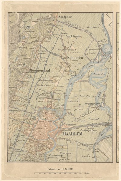 Mapa de Haarlem y alrededores de North Holland Archives
